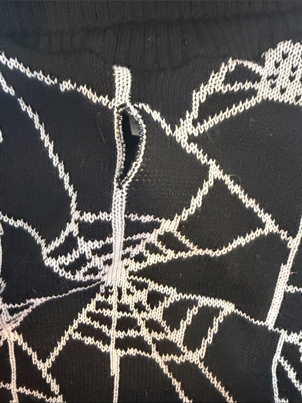 Hyde & EEK! Pet Sweater-Knit Black and White Spiderweb Size Large - Picture 3 of 5